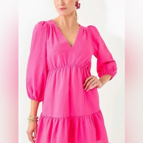 Lilly Pulitzer Dresses & Skirts - Lilly Pulitzer Deacon Passion Fruit Pink Textured Dress